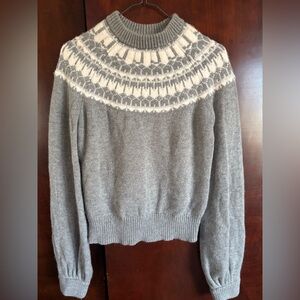 J Brand XS Harriet Fair Isle sweater wool cashmere blend